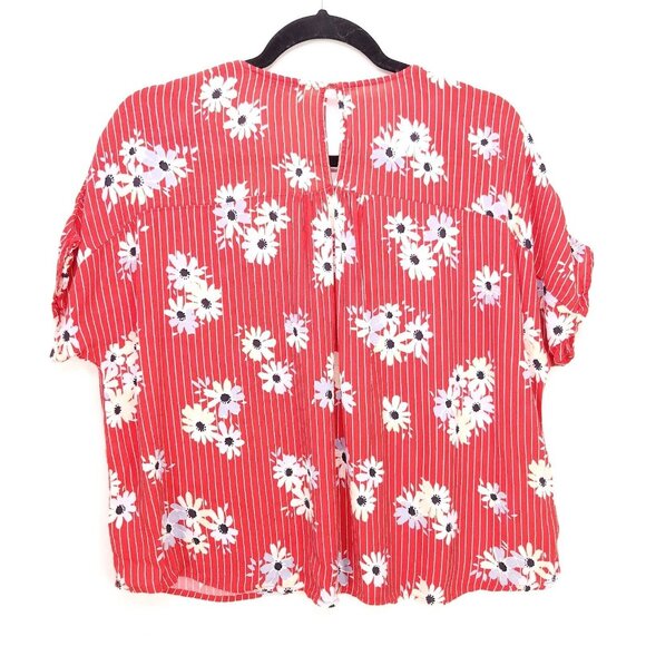 Madewell Rhyme Top in Daisy Society Blouse Size XS Flowy Drape Style Oversized - Picture 3 of 13